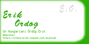 erik ordog business card