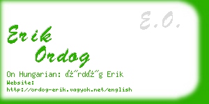 erik ordog business card